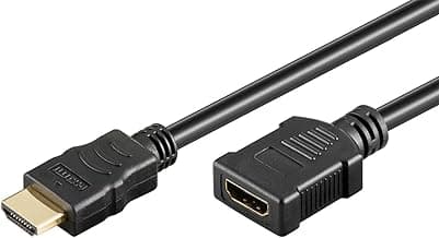goobay 61308 HDMI Cable de extensión de Alta Velocidad con Ethernet (4K@60Hz), Cable HDMI Macho a Hembra, Extensor HDMI UHD para PS5/Xbox/laptop/monitor etc. / 1,5 Metro