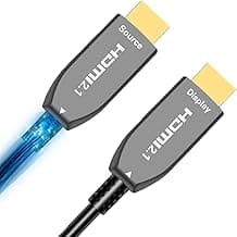 Elfcam-8K - Cable HDMI a fibra óptica 15M(48 Gb/s, eARC VRR, ultra alta definición, para cine y juego, chip alemán Silan+láser V26, fibra resistente a las plegadas–compatible con PS5, Xbox, PC y TV 8K