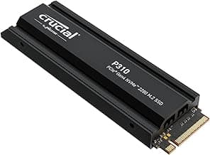 Crucial P310 2TB PCIe Gen4 NVMe M.2 PS5 SSD Interno Gaming con Disipador, Hasta 7100 MB/s, Compatible con PlayStation 5, Ordenador de Sobremesa, Disco Duro SSD - CT2000P310SSD5-01