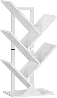 HOOBRO Estantería en Forma de Árbol, Librería en Forma de Árbol, Estantería de 9 Baldas, Estantería para Oficina en Casa, para Libros, CDs, Adecuada para Sala de Estar, Colores Blanco EWT04SJ01G1