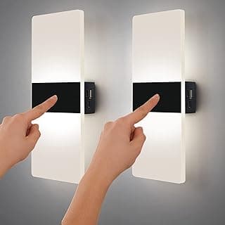 VOMI Lámpara LED Sin Cable con Interruptor, Aplique de Pared con Pilas Recargable USB, Magnética 3 Niveles de Brillo Regulables, Iluminación Interior, Blanco Frío 6000K