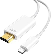 Oliveria Cable HDMI iPhone a TV, 1080P HD Cable Adaptador de Movil a TV, Convertidor de Pantalla de Sincronización para iPhone 14/Proyector/iPad a HDTV