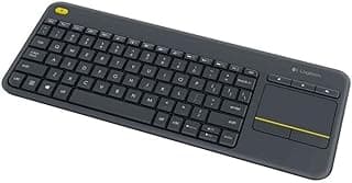 Logitech K400 Plus Teclado Inalámbrico Táctil para TV con Control Multimedia y Touchpad, Teclado QWERTY Español - Negro