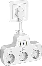 Regletas Enchufes USB C con Interruptores Independientes, Enchufe Multiple 3 Tomas, Ladron Enchufes Modernos de 3 USB, Regleta Enchufes Multiples Montaje en Pared Protección Infantil 0.1M Cable