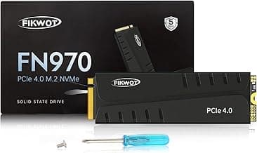 Fikwot FN970 1TB M.2 2280 PCIe Gen4 x4 NVMe 1.4 Unidad Interna de Estado sólido con disipador de Calor - Velocidades de hasta 7400MB/s, Configurar caché DRAM, SSD Interna Compatible con PS5