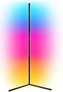 BEL AIR HOME - Lámpara Pie LED RGB COLORS 140 CM con Control Remoto Incluido, Luz Regulable, 16 Millones de Colores Disponibles, Diseño Moderno en Aluminio, Ideal para Comedor o Dormitorio (NEGRO)