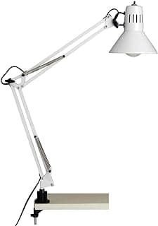 BRILLIANT lámpara Lámpara de clip para escritorio Hobby blanca | 1x A60, E27, 40W, adecuado para lámparas normales (no incluidas) | Escala A ++ a E | Con interruptor de presión en el cabezal de la lám