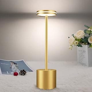 bravzurg Lampara Escritorio LED Sin Cable, 5000mAh Lamparas de Mesa Recargable Portatil, Lámpara Inalambrica Bateria Recargables, Para Exterior, Mesita Noche, Jardin, Salon, Restaurante, Sobremesa