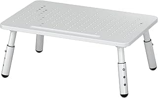 Bracwiser Soporte para monitor, elevador de monitor de 3 alturas ajustables para ordenador portátil, ordenador, PC, impresora, negro/blanco MST013-WB (blanco)