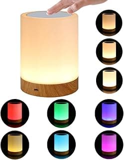 Mobxpar Luz de Nocturna Led, Lámpara de Mesita de Noche Control Tactil Regulable Usb Recargable Cambio de Color Rgb para Bebé Dormir Niños Dormitorio Habitación