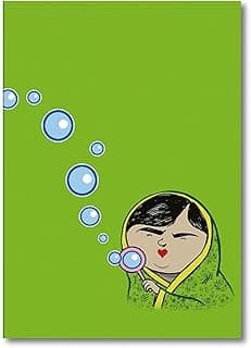 La Gata Zurda - Libreta A5 - Malala - Portada Ilustrada, Notebook A5, 100 Pág. 90g/m2-21x15cm - Páginas Blancas- Diseño e Ilustración - Cuaderno Escritura y Dibujo