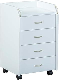 Inter Link - Cajonera con ruedas y cajones - Cajonera fija - Cajonera 4 Blanco - Pronti