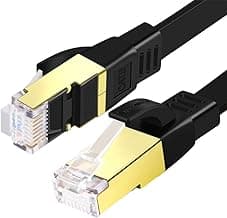 SHULIANCABLE Cable Ethernet Cat 8, Cable de Red Plano Cable de Conexión RJ45 LAN Cable 40 Gbps,2000Mhz, para Router,TV Box,PS5,Servidor (10Meter)