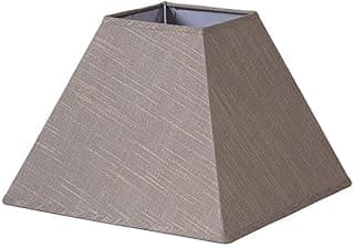 Pantalla de lámpara E27, lino gris, dimensiones 35x15x25 cm, ideal para iluminación decorativa y ambiental en hogares y oficinas.