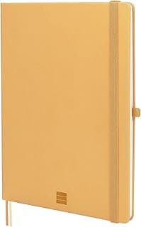 Finocam - Cuaderno Nexo Tapa Dura Liso Camel | Cuaderno Grande de Hojas Microperforadas | Bolsillo y Portabolígrafo | 72 Hojas,Ideal para Escribir y Dibujar