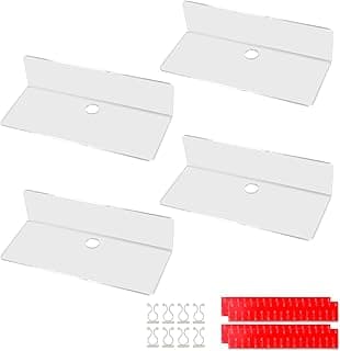 EFUTURETIME 4 estantes de Pared de acrílico Transparente, 23 x 9,5cm, estantes flotantes de Pared, estantería Flotante sin taladrar, Estante de Pantalla, Mini Estante para Oficina, baño, Cocina
