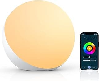 Hifree Lámpara de mesa inteligente, Lámparas de noche compatibles con Alexa y Google Home, Lámpara táctil de luz nocturna blanca regulable y con cambio de color RGB para niños