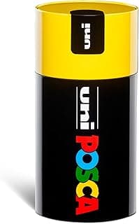 Posca - UniPosca - Juego completo de 18 rotuladores acrílicos surtidos, punta media 2,5 mm, colores para niños y artistas Uni válidos como colores para tela, madera y otros, en caja de regalo