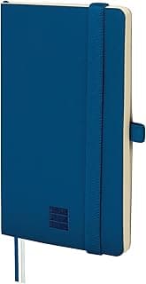 Finocam - Cuaderno Nexo Tapa Blanda Rayado Horizontal Azul Marino | Cuaderno Pequeño de Hojas Microperforadas | Bolsillo y Portabolígrafo | 72 Hojas para Escribir