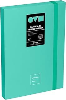 Grafoplas | Carpeta Archivadora de Proyecto | Lomo 3cm | Tamaño Folio | Tapa Rígida | PolyFoam | Resistente y Ultraligero | Color Mint | Colección Unequal Minimal | Perfecta para Documentos Escolares