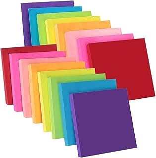 ZCZN Posits de Colores, Pack de 16 Bloc de Notas, 76 x 76 mm Notas Adhesivas, 100 Hojas por Bloc, Total de 1600PCS, 8 Colores