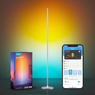 Govee Lámpara de Pie Moderna, RGBIC Lámpara LED Funciona con Alexa, Google Assistant y App, 16 Millones de Colores DIY y 61 Modos de Escena para Dormitorio, Gaming Room, Color Plata