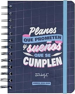 Mr.Wonderful - Agenda Wonder pequeña 2024-25 Semanal - Planes que prometen y sueños que se cumplen - Agenda Escolar con Organización Semanal