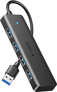 UGREEN Hub USB 3.0 con 4 Puertos Adaptador Ladron Multipuertos 5Gbps Alta Velocidad Compatible con MacBook Pro Air iMac Surface XPS PC Portátil Disco Duro Teclado Ratón PS5 (15cm)