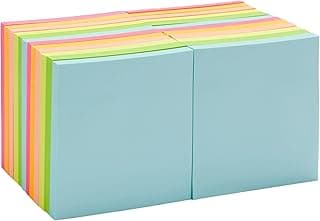 Amazon Basics Blocs de notas adhesivas Cuadrada, 7.6 x 7.6 cm, 24 Unidad, Colores surtidos