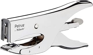 Leitz Petrus 222 - Grapadora de tenaza, metal cromado
