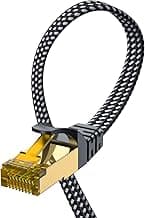 ARISKEEN Cat 8 Cable Ethernet 5M, Cat8 Cable Trenzado Plano de Alta Velocidad(40Gbps 22000Mhz/s) Gigabit Rj45 STP Red de Internet Blindada Cable de Conexión Lan para,Módem,Enrutador,Computadora,PC