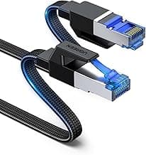 UGREEN Cable Ethernet Red RJ45 Lan Cat 8 40Gbps 2000MHz Plano Trenzado Nylon, Compatible con Steam Deck PS5 PS4 Xbox X S PC Box Router Servidor NAS Cat 7 Cat 6 Cat 5, 1M