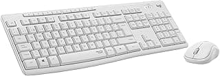 Logitech MK295 Silent Combinación de Teclado y Ratón Inalámbricos con SilentTouch, Seguimiento Óptico, Tecnología Inalámbrica sin Demoras, 90% Menos de Ruido, QWERTY Español, Blanco