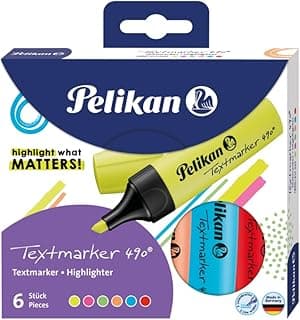 Pelikan, Set de 6 Subrayadores Fluorescentes, Marcadores en Colores Variados