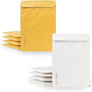 Sobres Acolchados, Sobre Acolchado para Envios, Sobres Burbujas color Kraft y Blanco, Bolsas para Envíos de Paquetes Varios Tamaños, Sobres de Envio · m-office (100x165mm, 10uds)