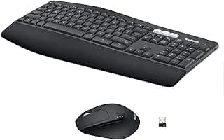 Logitech MK850 Combo Teclado y Ratón Inalámbrico Multidispositivos, 2.4 GHz/Bluetooth, Estructura Curvada, 12 Botones Programables,Batería de hasta 3 Años,PC/Mac,Disposición QWERTY Español,Negro