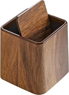 Genérico Cubo De Basura Para Escritorio | Papelera Pequeña,Cubo de Basura Retro con Tapa Ahorra Espacio para Habitación Infantil Cocina Residencia Universitaria