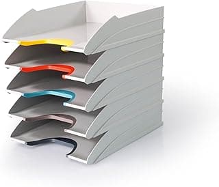 Durable Archivador para cartas A4 (Varicolor Mix) con 5 compartimentos, blanco con zonas de agarre de color, 770427