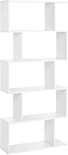 VASAGLE Biblioteca, Librería de 5 Niveles, 24 x 70 x 159 cm, Estantería, Armario de Libros, Separador de Espacios, para Salón, Dormitorio, Estudio, Oficina, Blanco LBC62WT