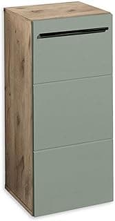 Stella Trading Vista-Cómoda Aspecto de Roble Vikingo, Color Verde caña, Armario de baño con Mucho Espacio de Almacenamiento, Madera de ingeniería Plástico, Kommode