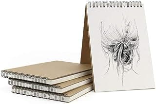 VEESUN Bloc de Dibujo A5, 4Pcs Cuadernos de Dibujo Bonitos con Tapa Dura 30 Hojas DIY Libros de Visitas para Escribir Dibujo Adecuado para Lápiz Acuarela Dibujo Escritura Artistas, 160 GMS Apaisado
