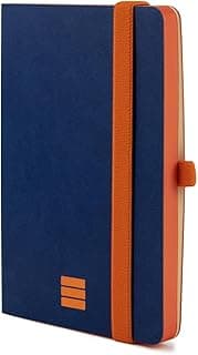 Finocam - Cuaderno Modern Tapa Blanda Liso Azul | Cuaderno de Bolsillo - A6 de Hojas Microperforadas | Bolsillo y Portabolígrafo | 72 Hojas,Adhesivos y Plantilla