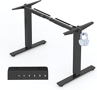 FLEXISPOT Escritorio Elevable Eléctrico Marco de Escritorio de Altura Regulable, Standing Desk Mesa Elevable Eléctrico con 2 Ganchos 4 Botones de Memoria-Negro