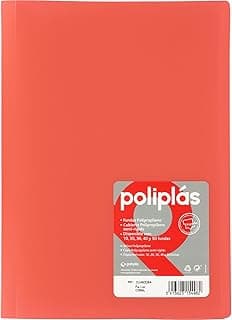 Grafoplas - Carpeta Fundas Plastico, Tamaño Folio, Coral, 30 Forros Polipropileno Transparente, Serie Poliplas Opaco, Fabricados en España, Tapas Flexibles, Perfecta para Archivar Documentos