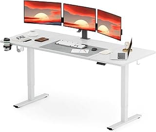 SANODESK QS+ 200 x 80 cm Escritorio Elevable Eléctrico con Tablero Escritorio Regulable en Altura Eléctrico Telescópico Bidireccional con Control de Memoria y Tecnología Anticolisión (Blanco)