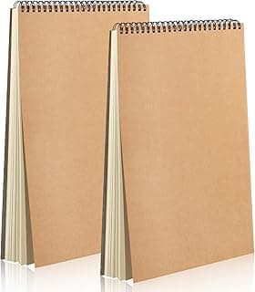 Bloc de Dibujo A4,2Pcs Cuadernos de Dibujo con Tapa Dura, Cuaderno para Dibujar para Escribir Dibujo Adecuado Lápiz Escritura Artistas