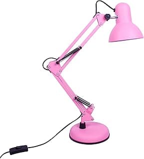 BEL AIR HOME - Lámpara de Escritorio LED Articulada Flexo Antigona | Diseño Vintage Retro | Altura Ajustable 34-67 cm | Metal Resistente | Ideal para Oficina y Hogar (ROSA MATE)