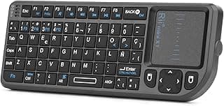 Rii Mini X1 teclado inalámbrico con ratón táctil - compatible con Smart TV, Mini PC Android, PlayStation, Xbox, HTPC, PC, Raspberry Pi
