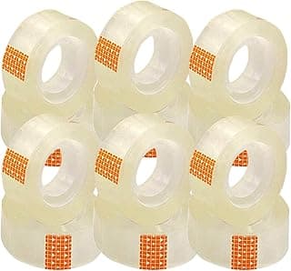various Celo Cinta Adhesiva Trasparente Extrafuerte12 Rollos 18mmx35m,Cinta Adhesiva para Uso General para el Colegio, el Hogar y la Oficina