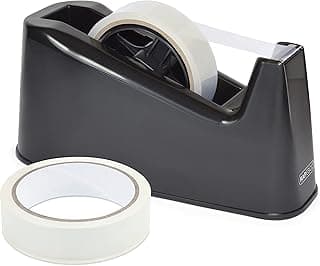 Rapesco 1540 Dispensador de Cinta Adhesiva Profesional 500 mas 2 Rollos de Cinta, Negro